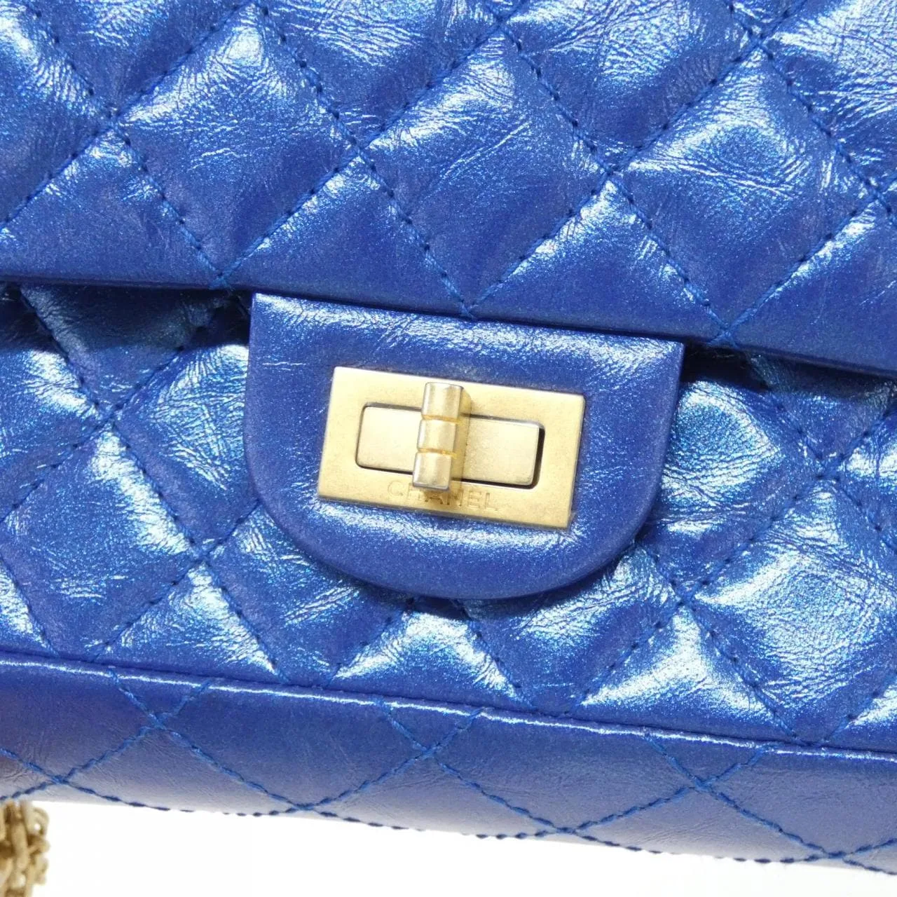 CHANEL 37586 肩背包 藍色 中古品A - 縮圖 4