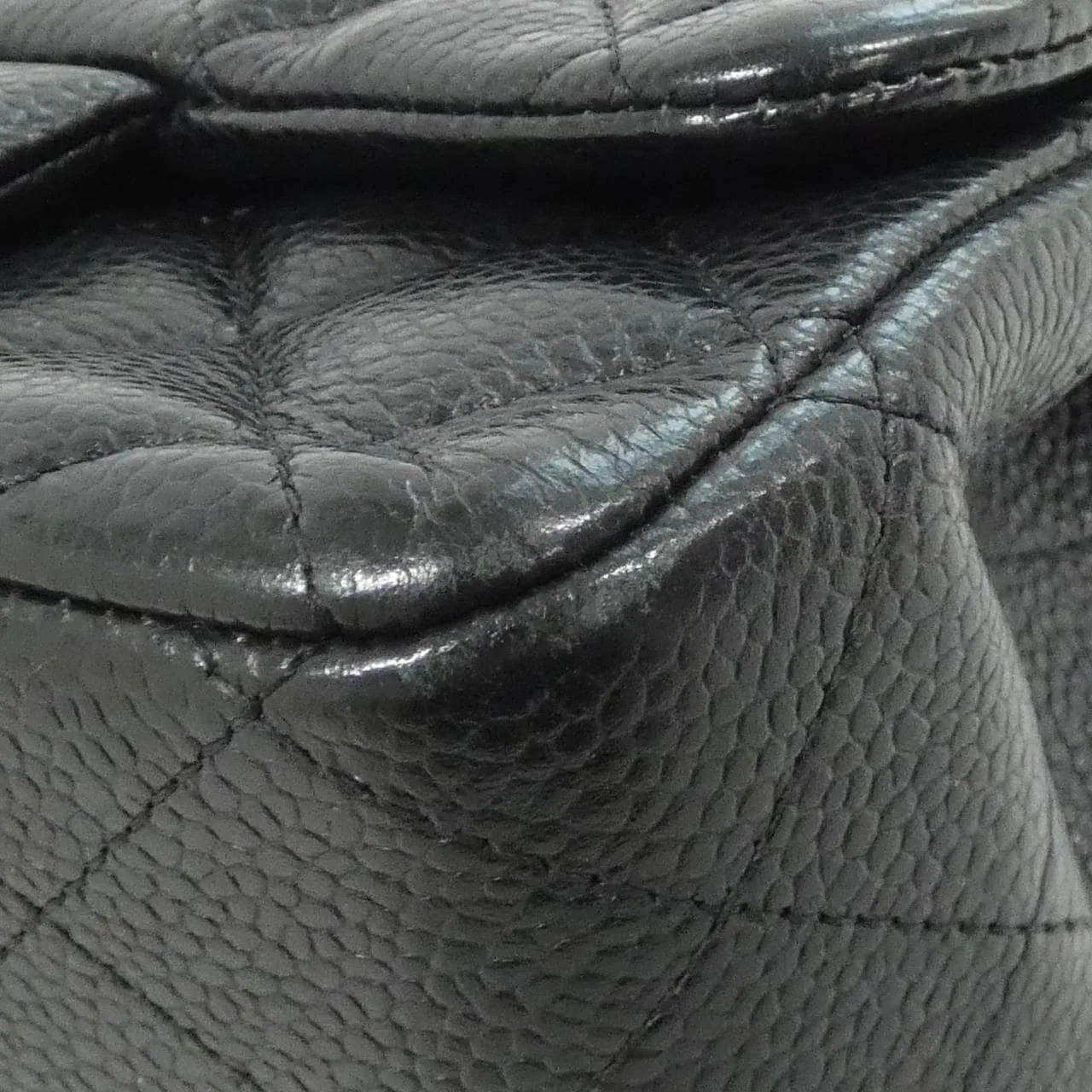 CHANEL Matelasse 35200 肩背包 荔枝紋牛皮 黑色 荔枝紋牛皮 中古品A - 縮圖 3