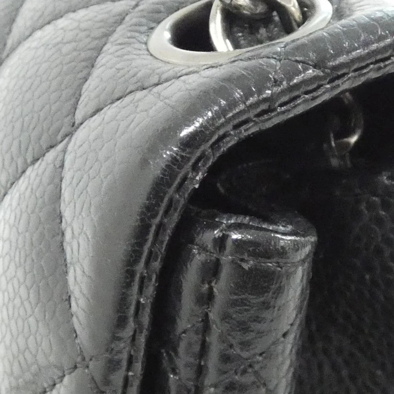 CHANEL Matelasse 35200 肩背包 荔枝紋牛皮 黑色 荔枝紋牛皮 中古品A - 縮圖 6