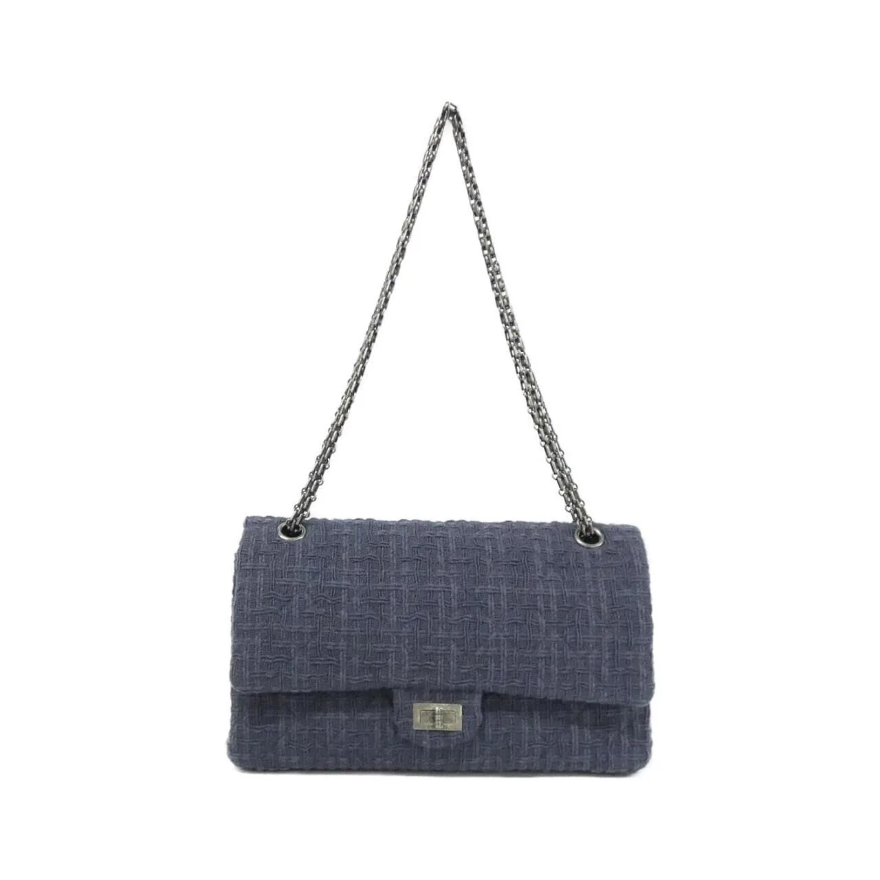 CHANEL 2.55 37587 肩背包 粗花呢 Grey