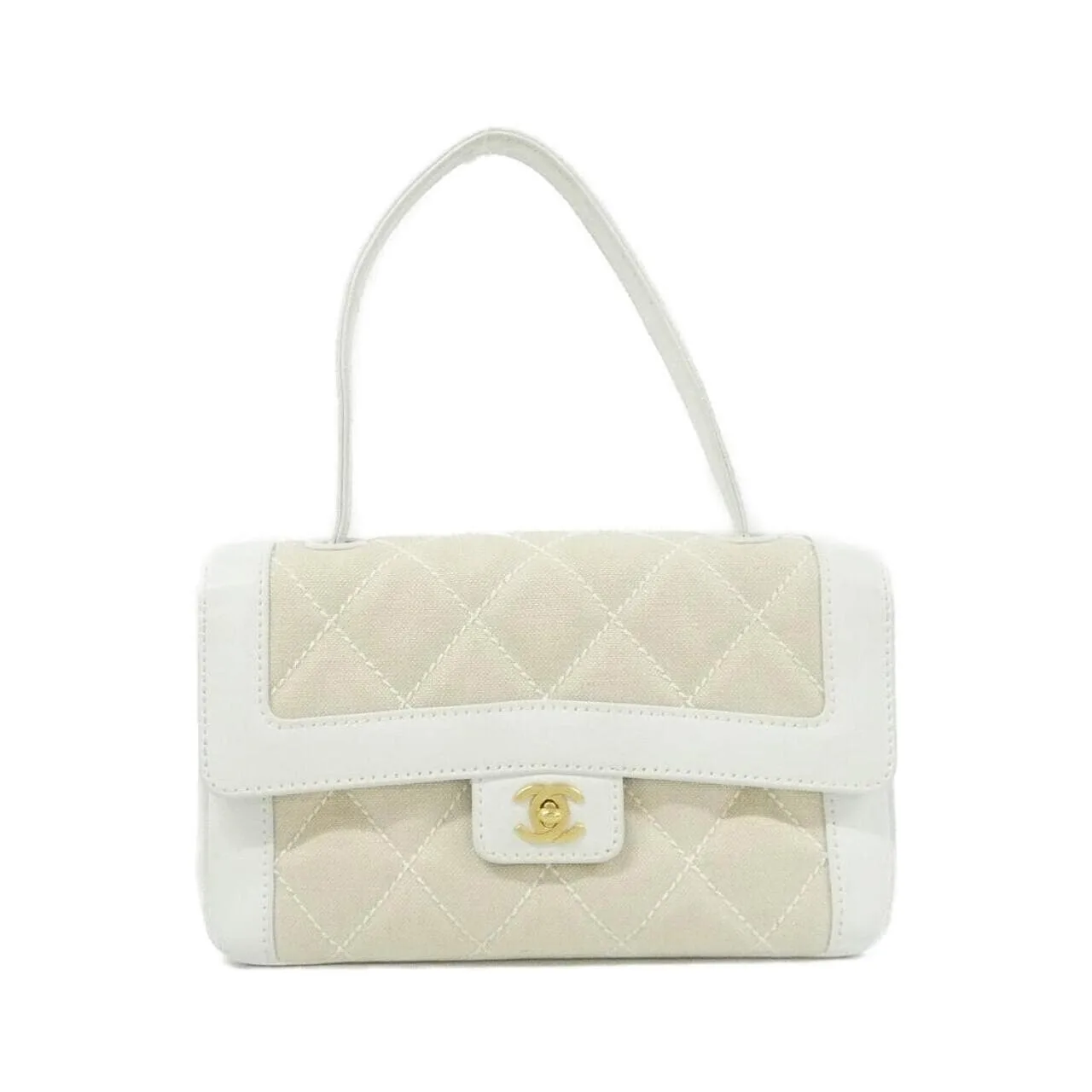 CHANEL 27569 手提包 帆布 White