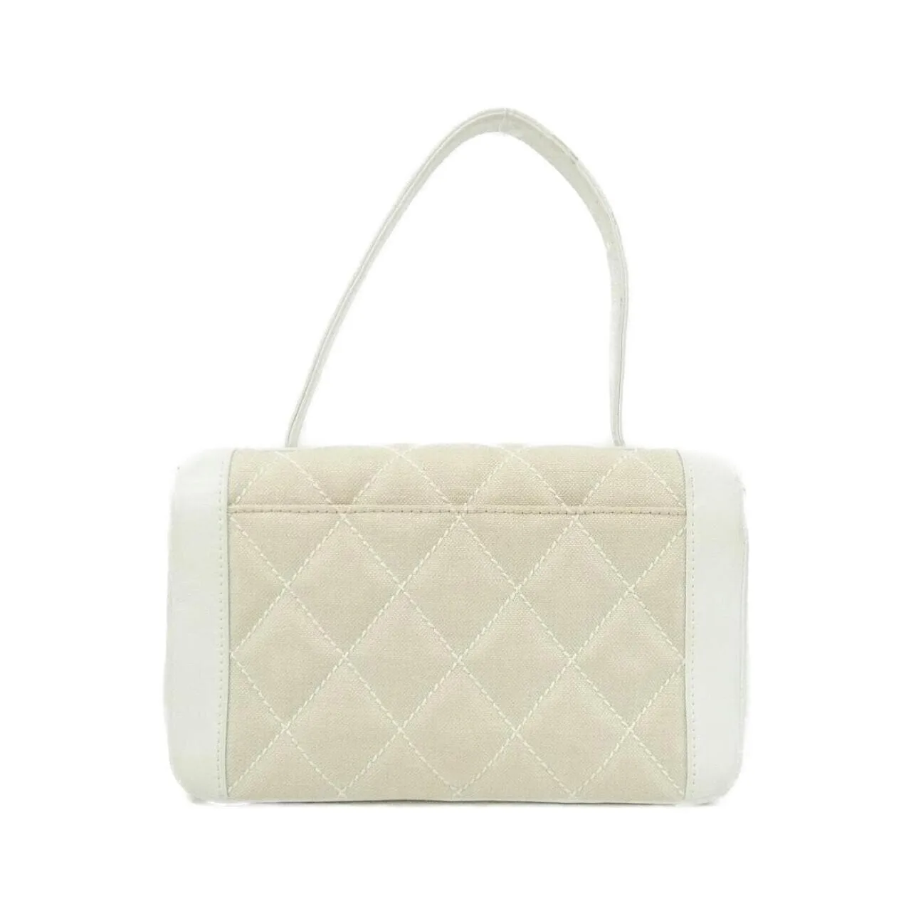 CHANEL 27569 手提包 帆布 白色 帆布 中古品A - 縮圖 2
