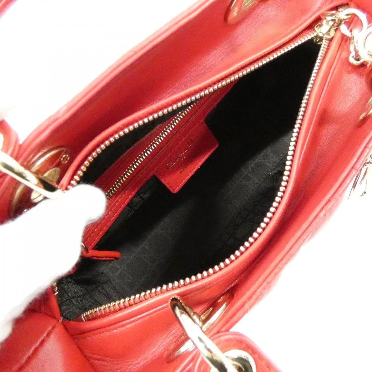 DIOR Lady Dior CAL44550 Handbag Lambskin Black Lambskin Rank A - Thumbnail 10
