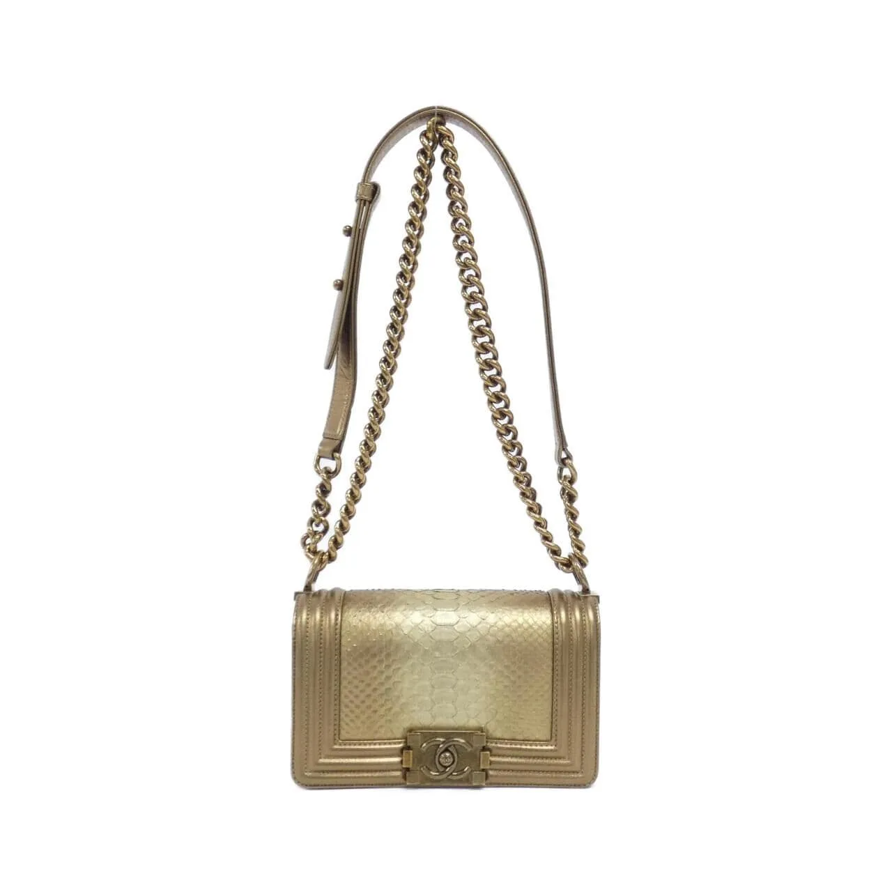 CHANEL Boy Chanel Shoulder Python