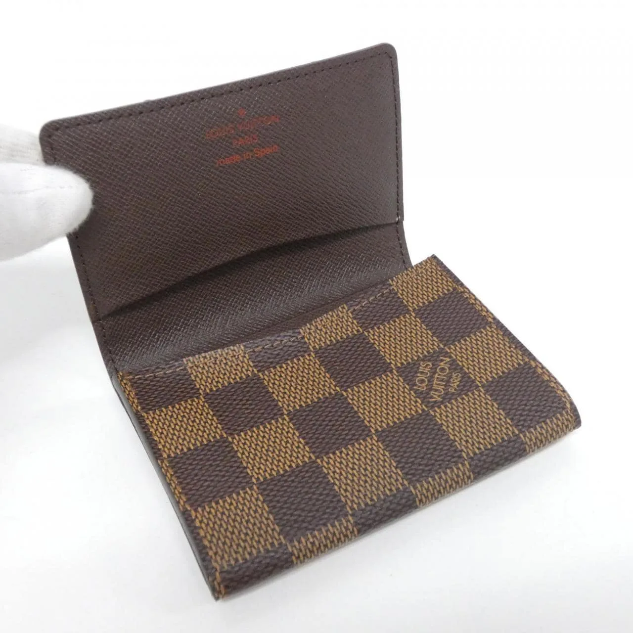 LOUIS VUITTON N62920 卡片套 Damier 黑色 Damier 中古品A - 縮圖 3