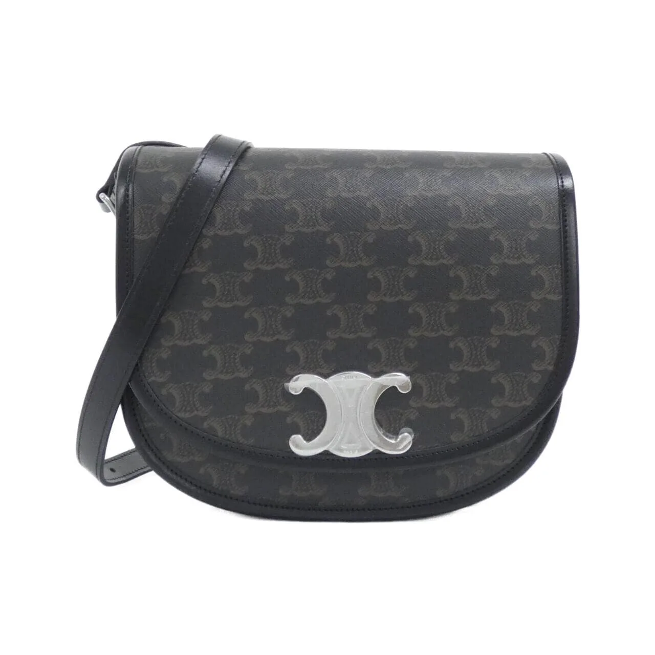 CELINE 114452GJG Shoulder Canvas Black