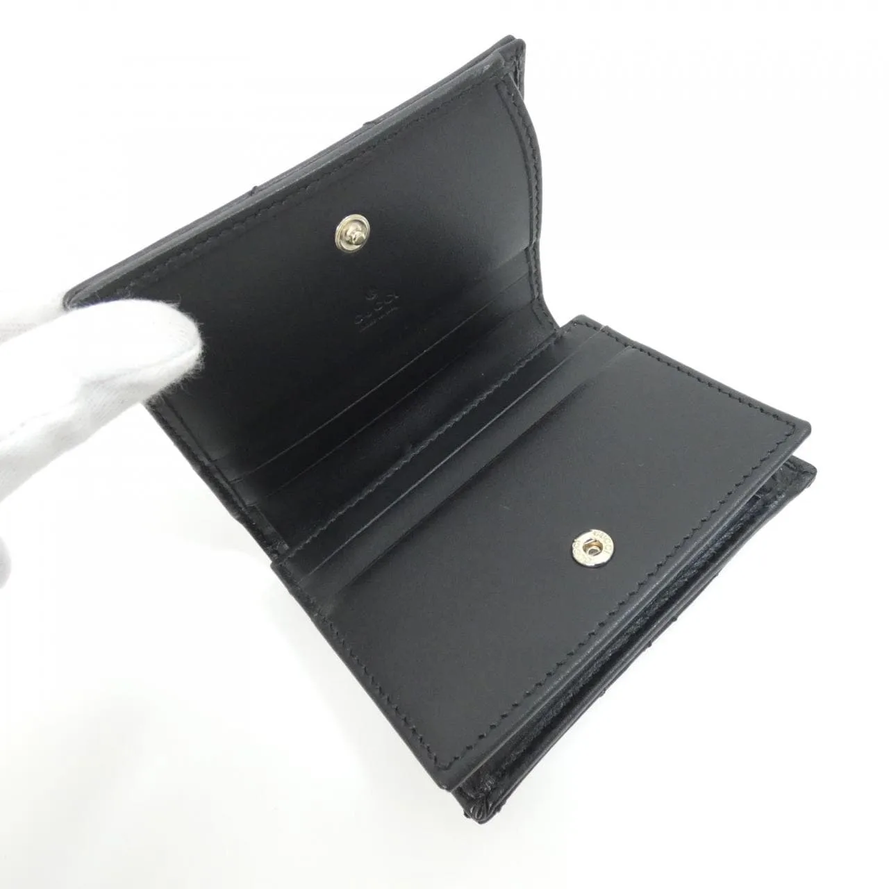 GUCCI 466492 AAET8 Wallet Leather Black Leather New - Thumbnail 4