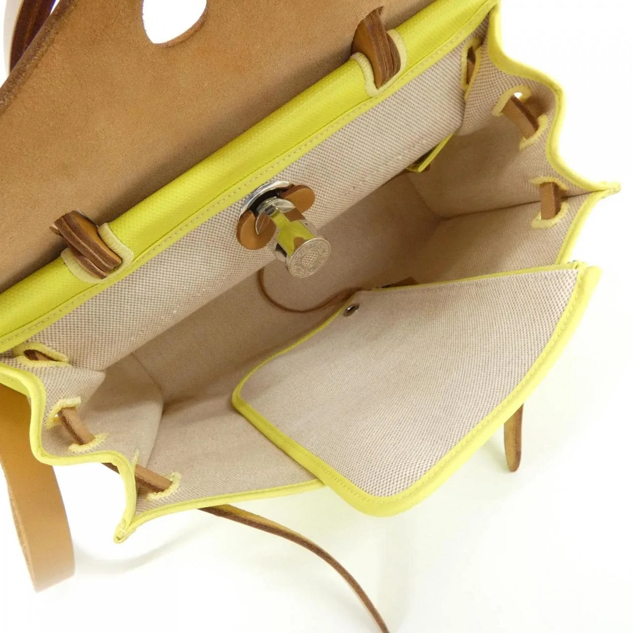 HERMES Herbag 072069CK Handbag Beige Rank A - Thumbnail 9