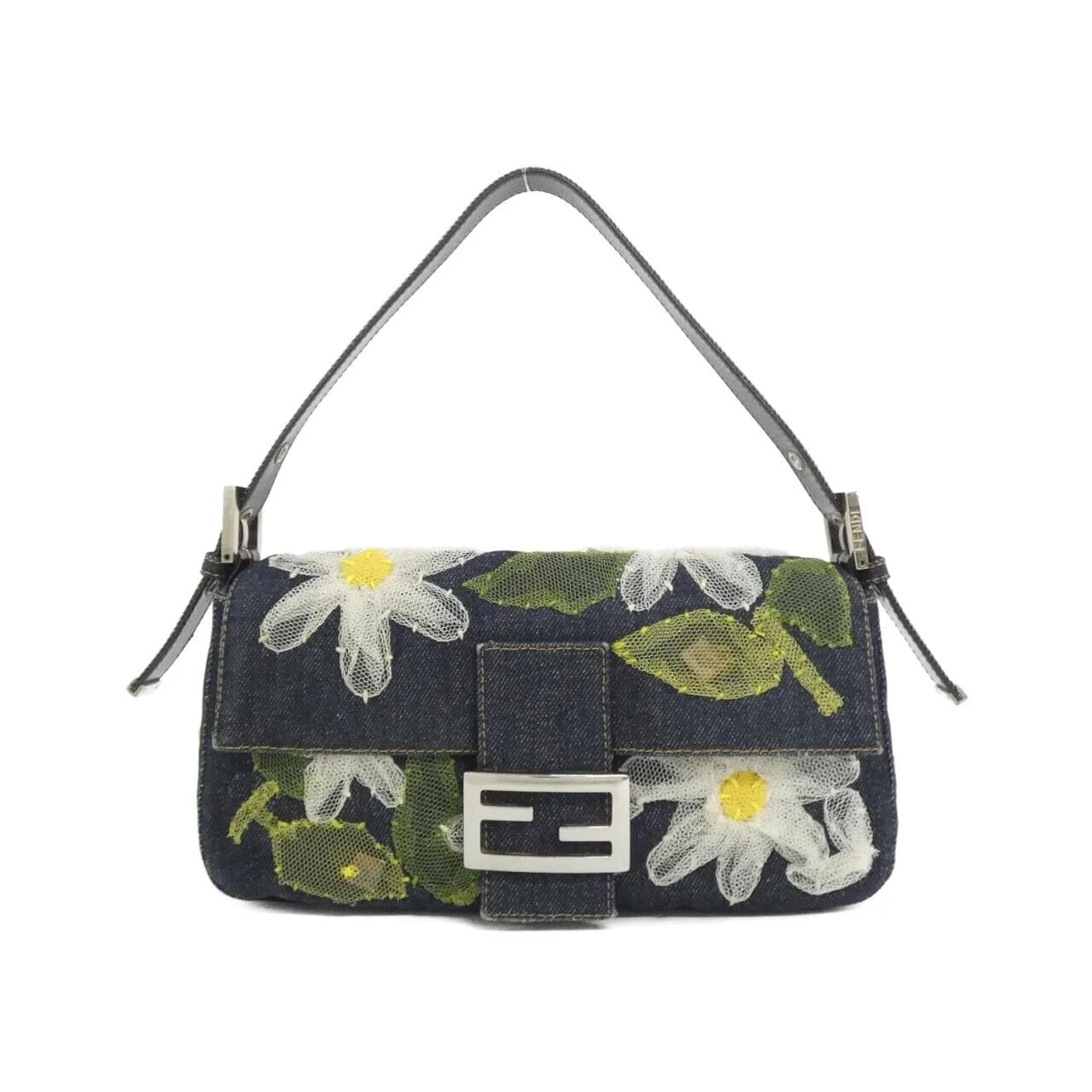 FENDI Baguette 26424 肩背包 牛仔布