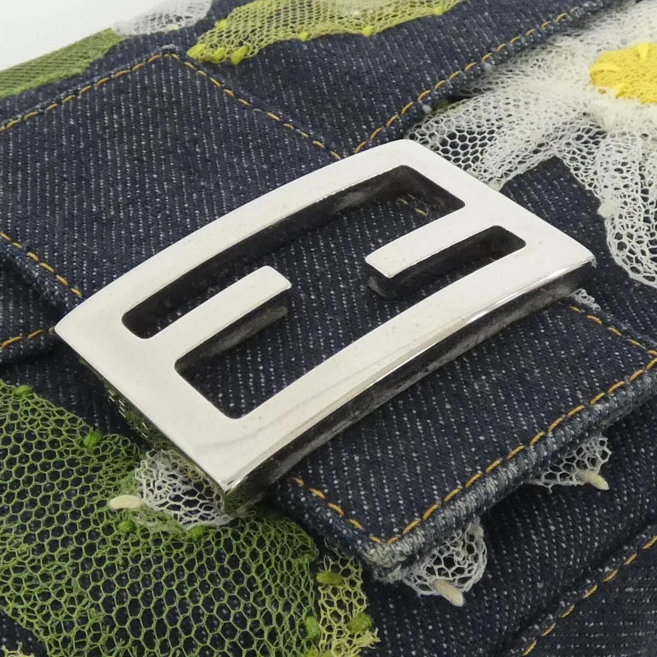 FENDI Baguette 26424 肩背包 牛仔布 5