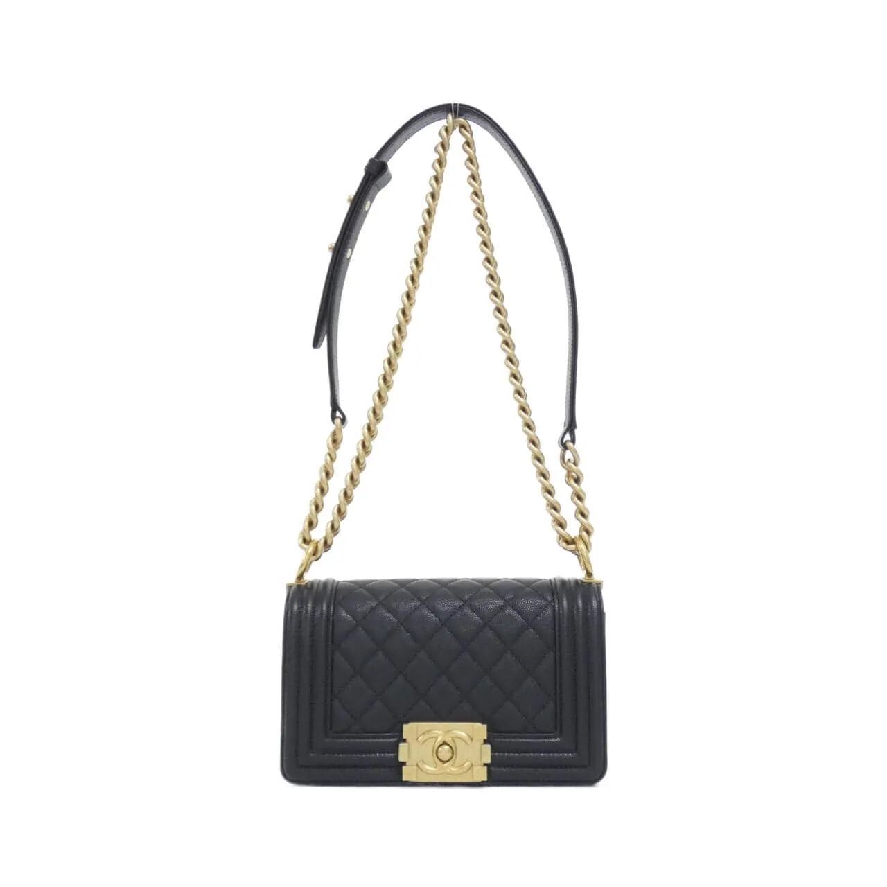 CHANEL Boy Chanel 67085 Shoulder Grained Calfskin