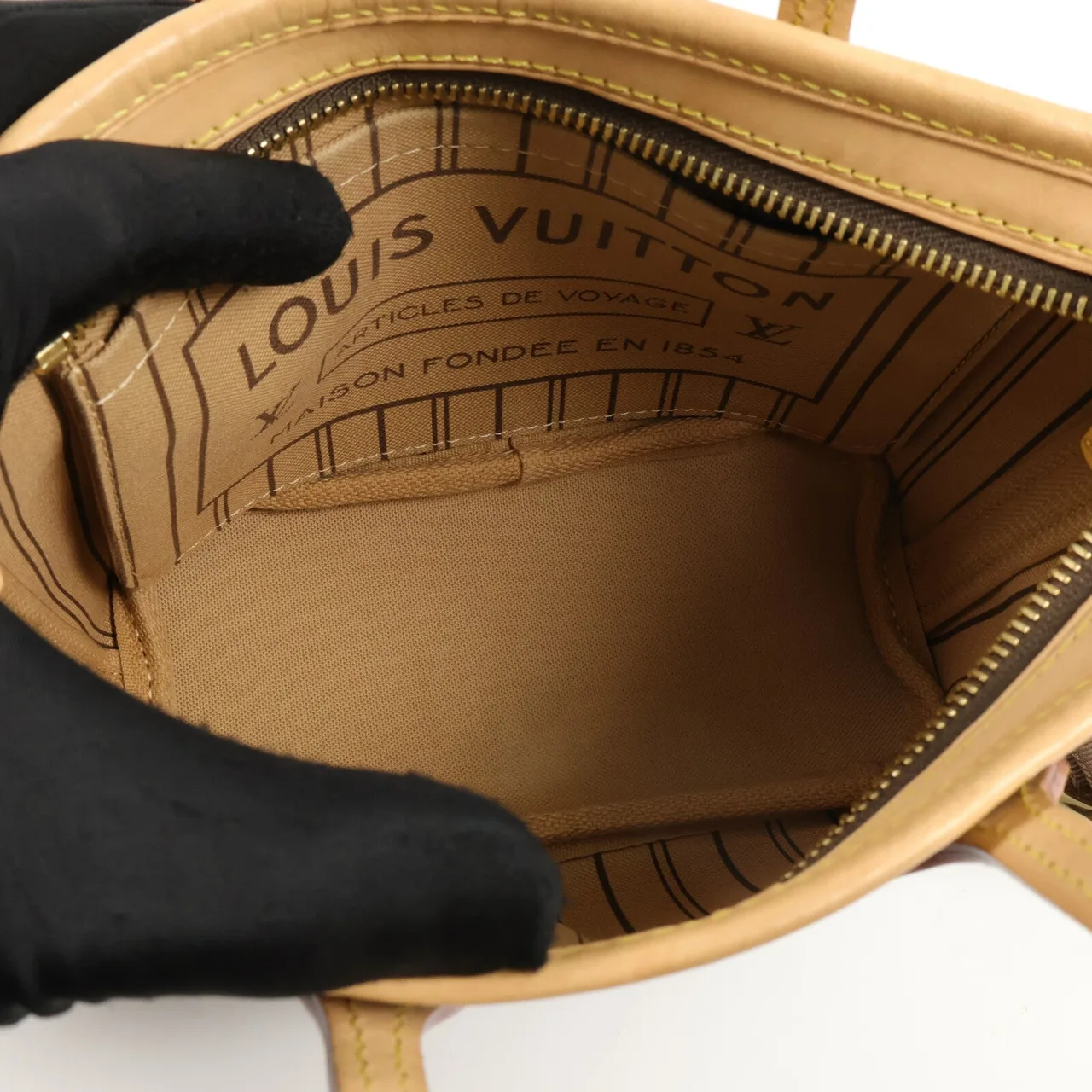 LOUIS VUITTON Neverfull M46705 兩用包 塗層帆布 5